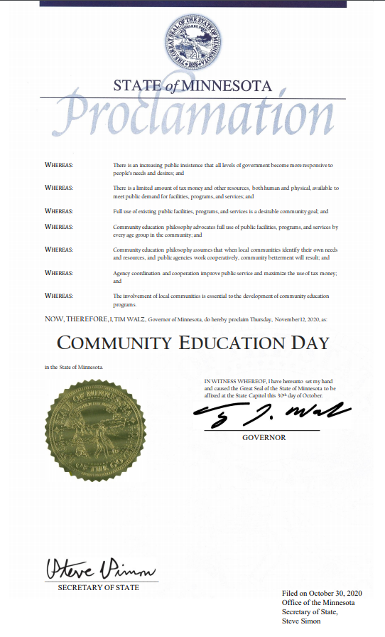 MnDeptEd's tweet photo. Today is Community Education Day in Minnesota. Community education programs maximize the use of public spaces and offer opportunities for learners of all ages. Thank you to all of our schools that support their communities with these programs. https://t.co/OrkuCCi5df