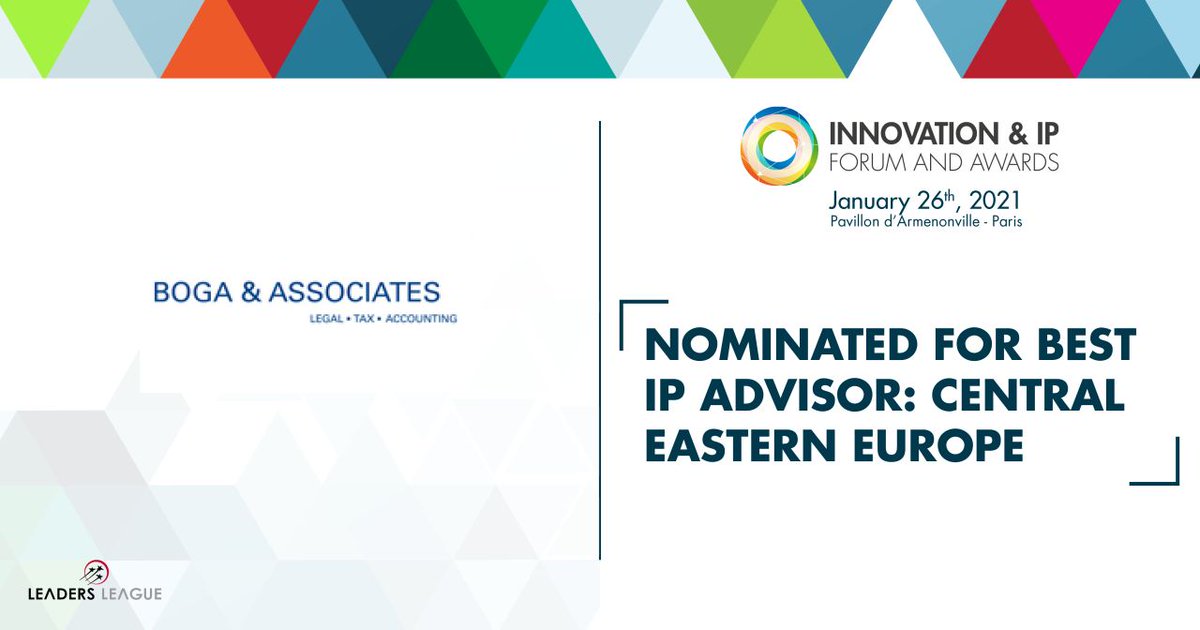 INIFA2020's tweet photo. We are happy to announce that Boga &amp; Associates has been nominated in the category for Best IP Advisor: Central Eastern Europe at this year's Innovation &amp; IP Forum and Awards!

#Intellectualproperty #Awards #INIFA2021 https://t.co/qcdGjYF5tc