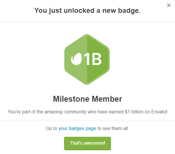 pxsquadCOM's tweet photo. One more badge added to the list! POG! Feeling blissful to be a part of #EnvatoMarket's community. https://t.co/JjEfD6F8O8