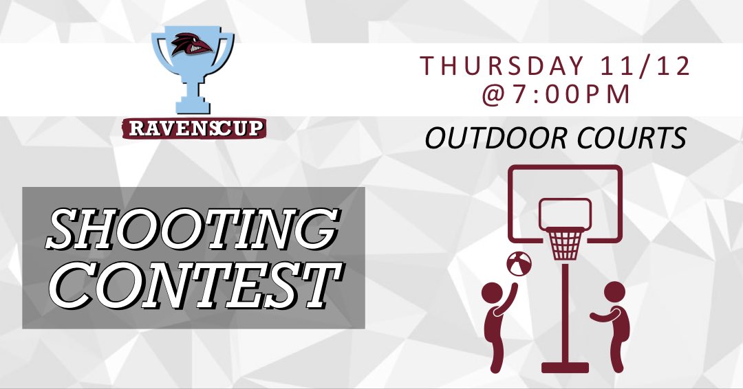 FPUathletics's tweet photo. RAVENS CUP - Shooting Contest
Tonight at the Outdoor Basketball Courts @7PM
Teams will have 2 participants each.
#RavensCup #RavenNation https://t.co/C3JlasgU3p