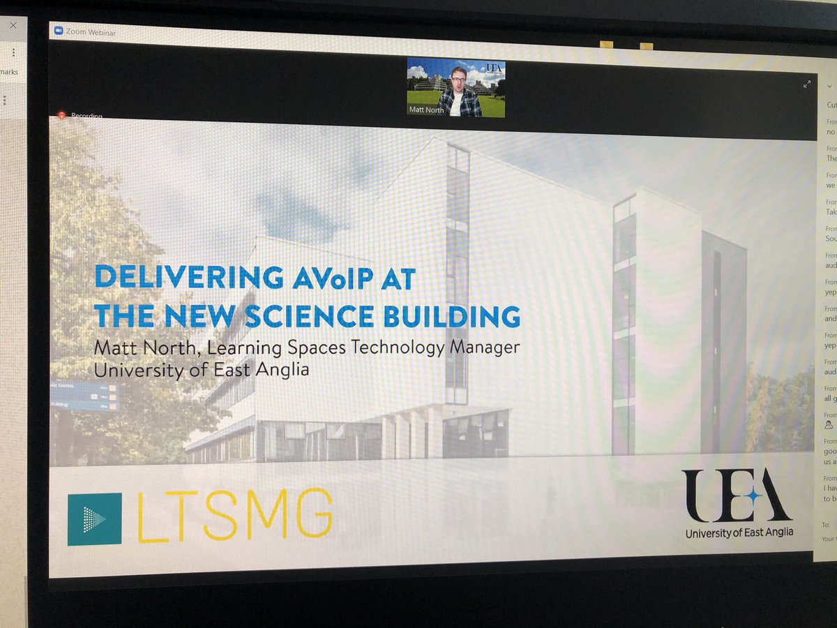@daveyav (@daveyav) on Twitter photo Superb presentation from <a href="/MattNorthAV/">Matt North</a> about the #AVoIP install within the Science Building at <a href="/uniofeastanglia/">UEA</a> #LTSMG20 Superb presentation from <a href="/MattNorthAV/">Matt North</a> about the #AVoIP install within the Science Building at <a href="/uniofeastanglia/">UEA</a> #LTSMG20