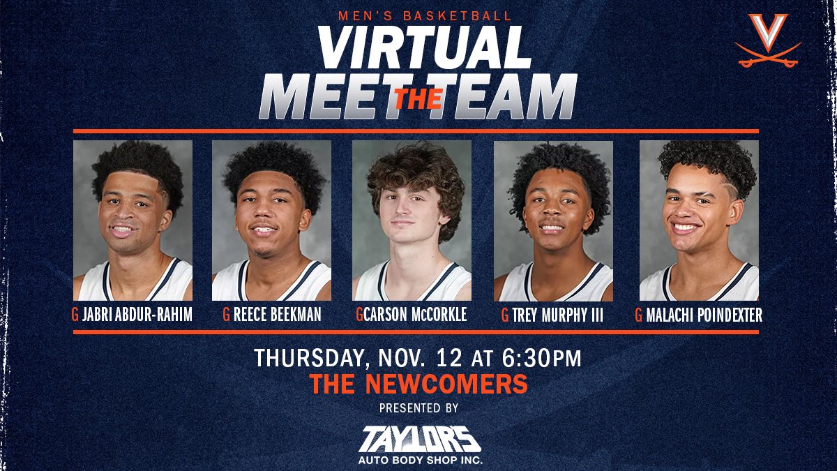 UVAMensHoops's tweet image. 🄼🄴🄴🅃 🅃🄷🄴 🅃🄴🄰🄼

Join the newcomers LIVE here at 6:30 p.m.!

#GoHoos 🔶⚔️🔷