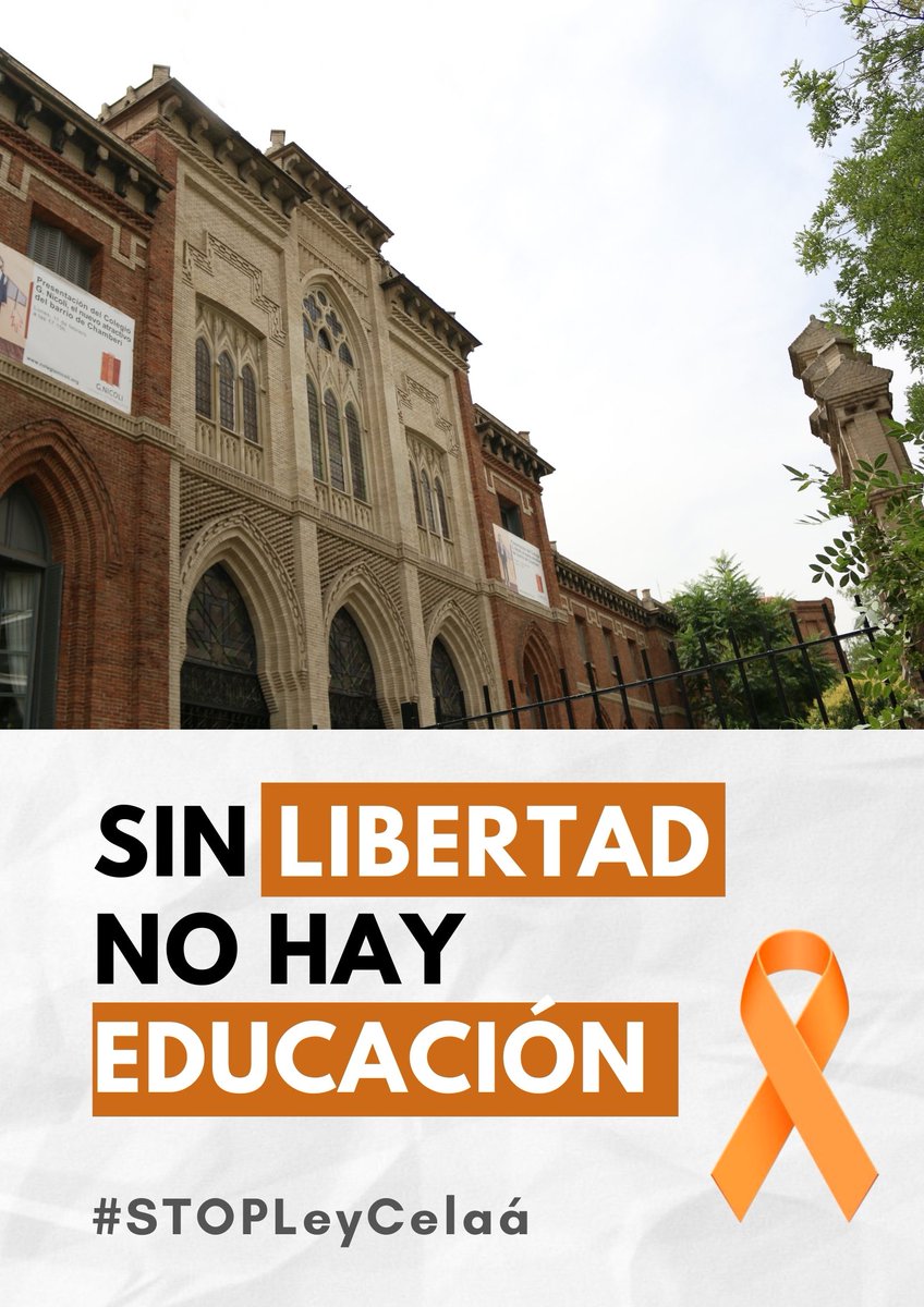 Sin #libertad no hay #educación

El Colegio Internacional G. Nicoli dice NO a la Ley Celaá que atenta contra la #concertada.
🧡🧡
#StopLeyCelaa 
#MasPlurares 
#MasLibres
#MasIguales

<a href="/ecatolicas/">Escuelas Católicas</a> <a href="/ecatolicmadrid/">Escuelas Católicas Madrid</a> @hijascaridadsv <a href="/jh_newman/">Colegio Internacional J. H. Newman</a> <a href="/MasPlurales/">Más Plurales🧡</a> <a href="/concertados_edu/">Concertados_edu</a>