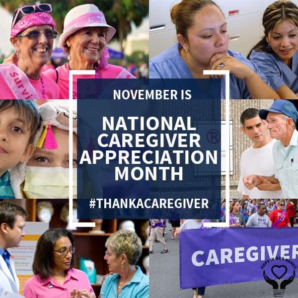 RFLMiddletownNJ's tweet photo. November is National Caregiver Appreciation Month. Thank you to all the selfless caregivers - our unsung heroes - who support cancer patients through their journey.
#ThankfulThursday
#americancancersociety
#StillAttackingCancer https://t.co/eiKIbSeR5u
