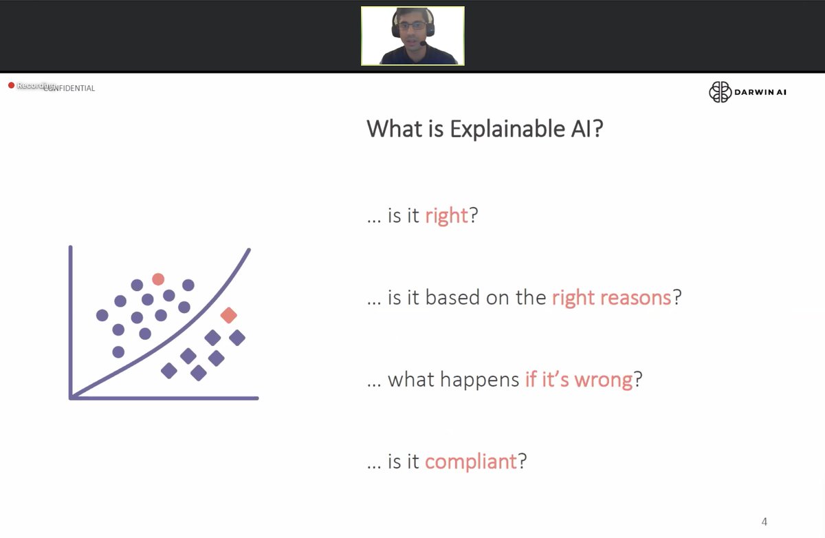 swiftscaleco's tweet image. Next up we have @darwinai and their Head of Growth Jamil Dewsi. Their GenSynth platform helps teams better understand and quantify how neural networks make decisions - accelerating AI design and unlocking new commercial uses of deep learning.

#explainability #biasdetection #XAI