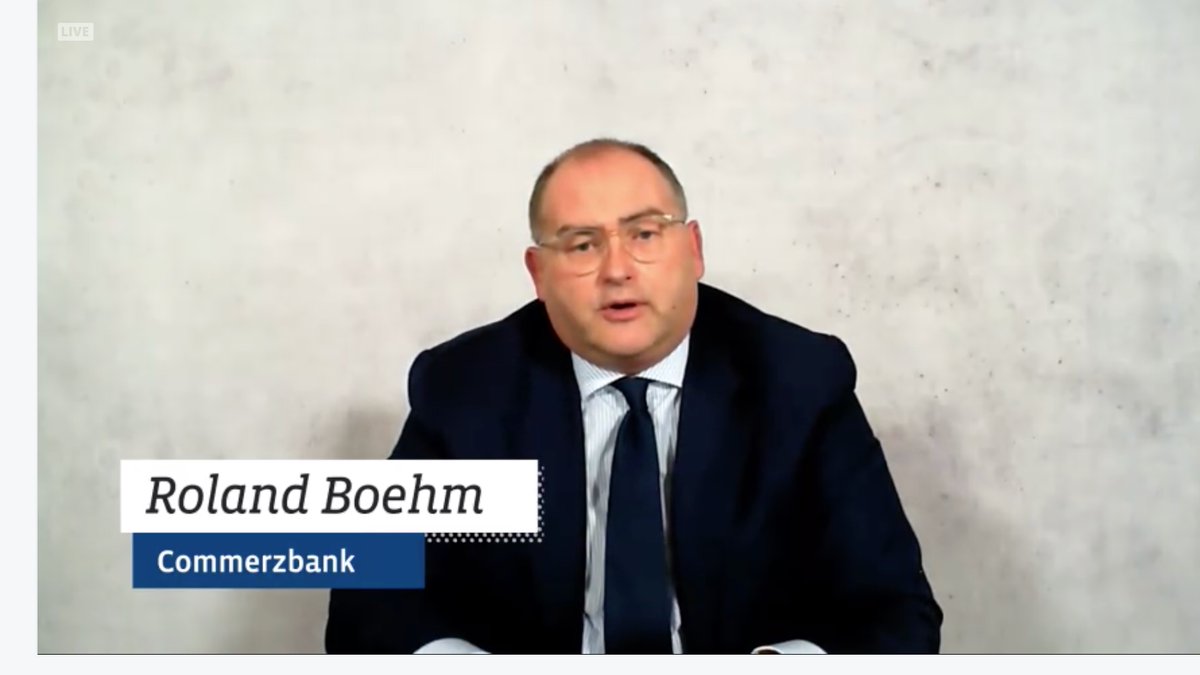 AmChamGermany's tweet photo. Strong government signals have helped us get through the first phase of the #CoronaCrisis with less damage, says Roland Boehm from @commerzbank in his assessment of the pandemic's impact on transatlantic business. #TransatlanticBusinessConference #tbc2020 https://t.co/zQsb7hb7lO