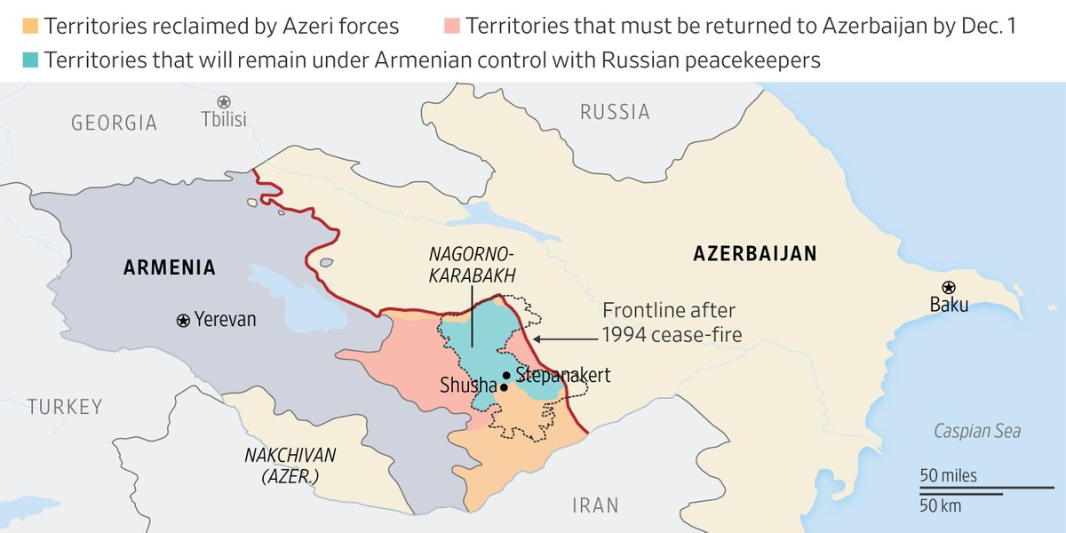 The Wall Street Journal on Twitter: "Anger exploded in Armenia over a peace agreement brokered by Moscow to end a war for control of Nagorno-Karabakh. If Tuesday's pact is enforced, Armenians will