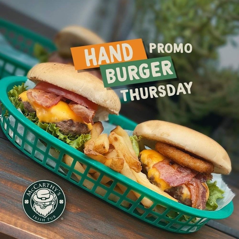 Yeah banda! A partir de este jueves 12 de noviembre y todos los jueves próximos pide una Handburger a $79 y llévate la segunda por solo $10* 🔥
Pruébalas en sus diferentes especialidades

Consulta todas las restricciones con tu mesero!