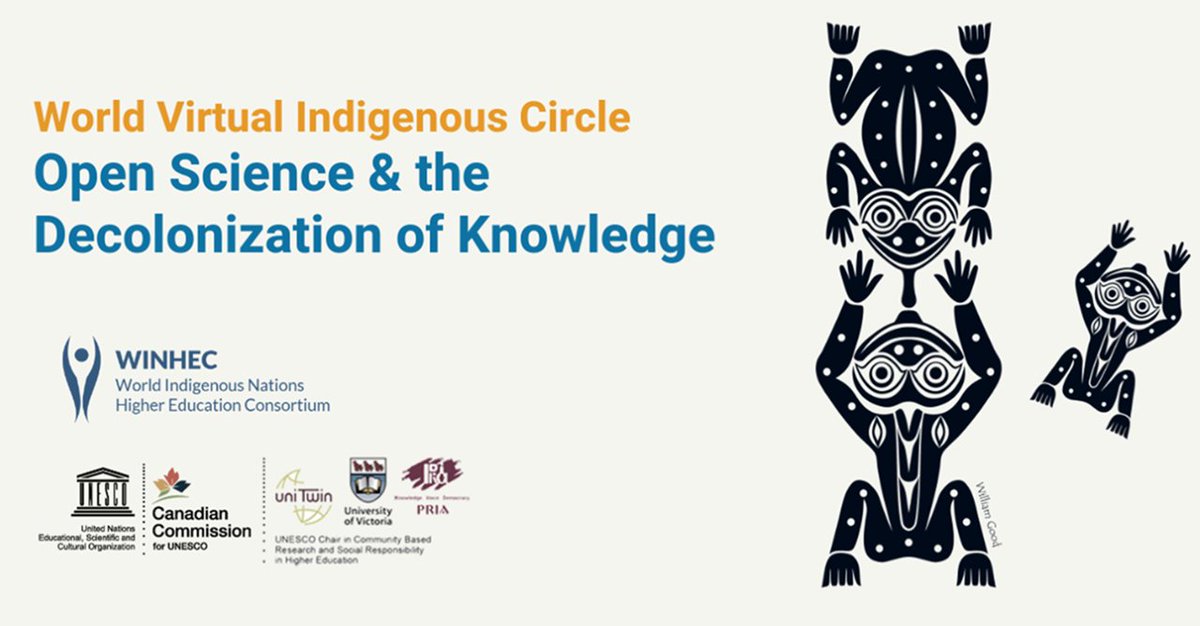 IAESC1's tweet photo. Today the World Virtual Indigenous Circle will gather to discuss Open Science and the Decolonization of Knowledge! Thursday, November 12, 2020 at 9:00 am Lekwungen Territory Time (PST), 12:00 pm EST. Registration: https://t.co/RXhZ8366Ld...

#openscience 
@CCUNESCO https://t.co/VEH5MpDTil