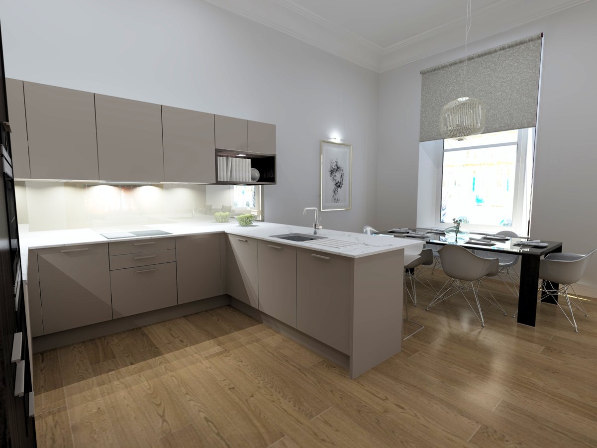 kitchensint's tweet photo. Today we're talking L-shaped kitchens. Main advantage is its flexibility. It brings the social element into the kitchen with the use of a peninsula as a breakfast bar, or with a dining table. Downside is that storage is sometimes compromised #kitchenlayouts #kitchendesign https://t.co/HyAa55gt7O