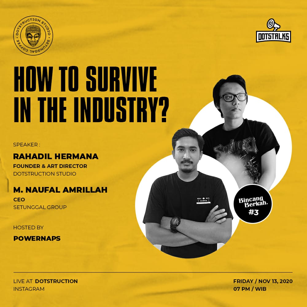 SetunggalC's tweet photo. What’s up, Dots!!
Episode ke 3 #DotsTalks kali ini, kami akan menampilkan Founder Dotstruction, Rahadil Hermana (@bodilpunk) & CEO Setunggal Group, M. Naufal Amrillah (@setunggalcoffee) yang mana kedua narasumber ini memiliki latar belakang dari dua sektor industri yang berbeda https://t.co/XEBXrgYQ0b