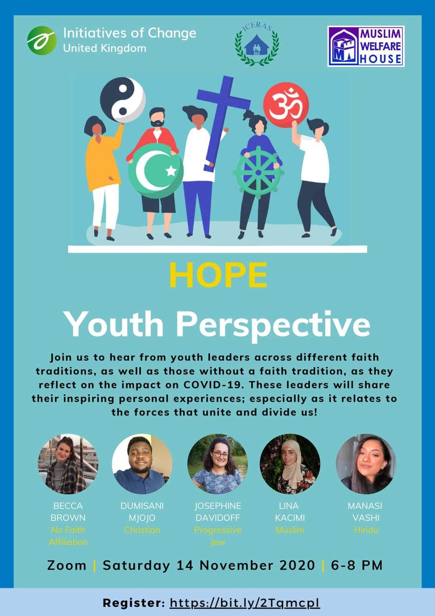 Jose_Davidoff_'s tweet photo. Delighted to be joining this panel discussion and musical evening on 'Hope - a Youth Perspective' this Saturday, for #InterFaithWeek 2020!
Register here: https://t.co/lenVWtIwyo
@iofc_uk @FaithsUnitedYN @IFNetUK
@IFWeek
#interfaithweek2020 #youth #hope #dialogue #diversity https://t.co/bidOMi21nt