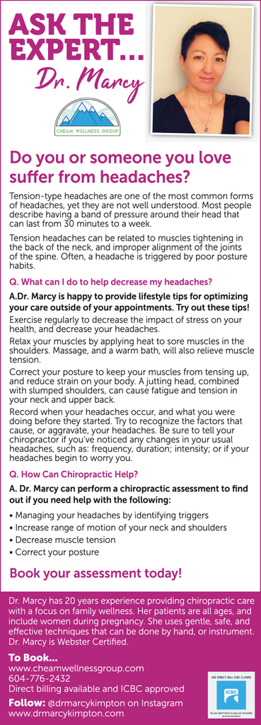 Check out our latest article from Dr. Marcy for you or someone you know that suffers from headaches in the November December issue of What's On Abbotsford!
whatsonabbotsford.com #whatsonabbotsford #drmarcykimption #headaches #abbotsford #missionbc