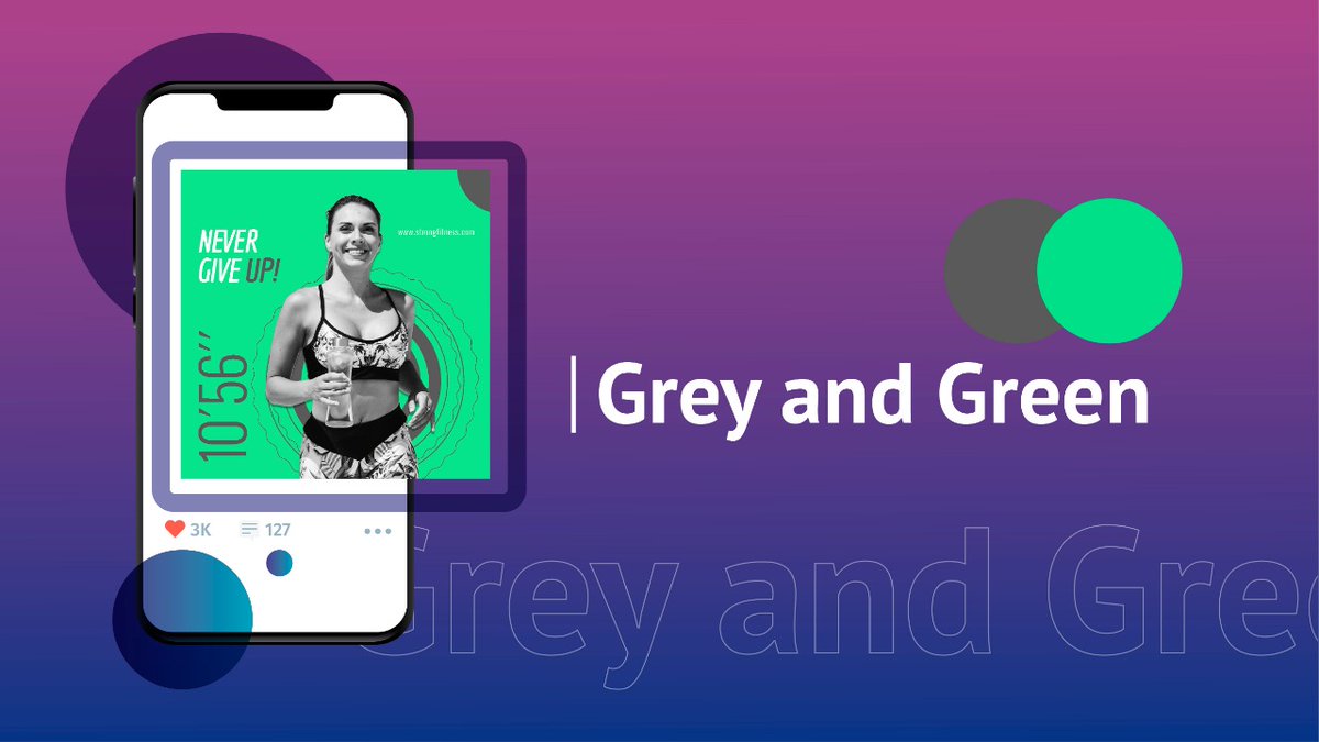 Grey & GreenThis is a great way to create ads for technology! This type of combination conveys a feeling of innovation & modernity like no other. Be careful though! You need to strategically place the colors.