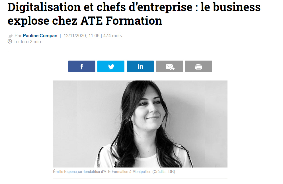 Retrouvez l'article concernant la branche formation de notre agence dans La Tribune Montpellier écrit par Pauline Compan.
#AteFormation #Digitalisation #AmbassadeurDoc
lnkd.in/eJ-Ey6B