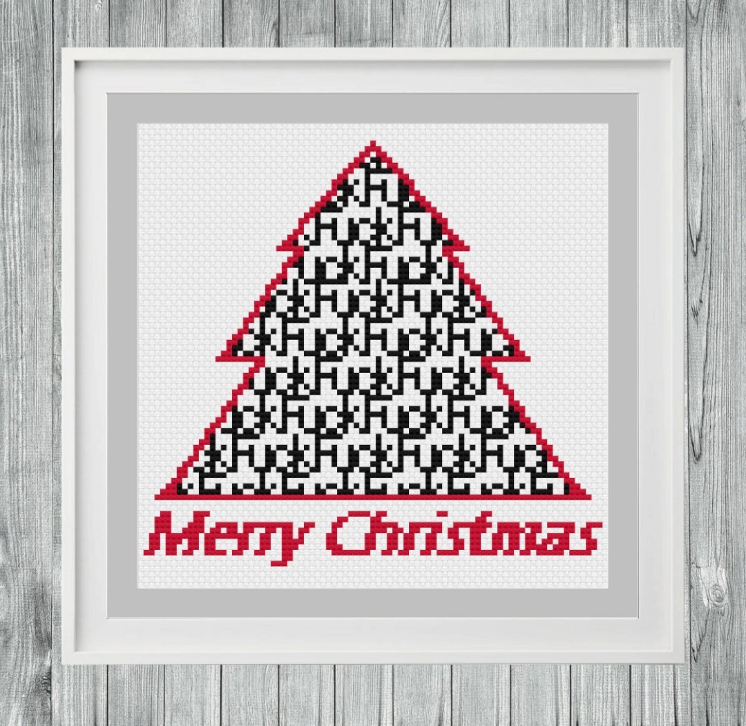 Merry Christmas - Tree Made of Fucks ~ Available on Etsy! (Link in bio) #funnycrossstitch #christmas #christmascrossstitch #crossstitch #etsy #etsyshop #etsyseller #etsysellers #crossstitchdesign  #etsypdfpattern #pdfpatterns #crossstitcher #diycrossstitch #crossstitchaddict