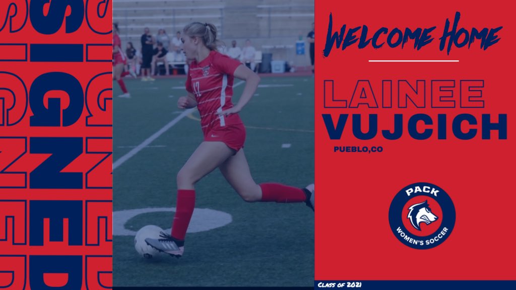 Packwomensoccer's tweet photo. #Welcomehome @laineevujcich #Classof2021 #NationalSigningDay 
.
.
.
📍Pueblo, CO #stayinghome 
.
.
.
Lainee is a 2x first team all-conference pick and helped to lead the Bulldogs to a SC-L title! https://t.co/q5JUMlTihV
