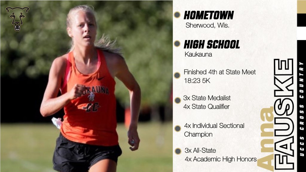 GoMountainLions's tweet photo. Welcome to the @UCCS_WXC Mountain Lion Family, @anna_fauske!
Anna Fauske (Sherwood, Wis. / Kaukauna HS)
#ClawsOut #GoMountainLions #NationalSigningDay https://t.co/nyLzwfIqv7