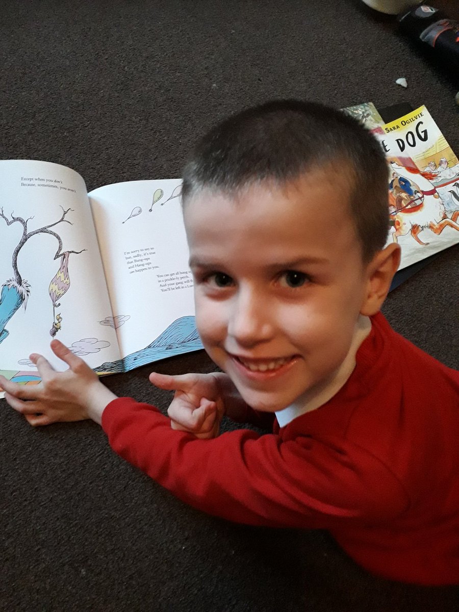 Hazel68004099's tweet photo. @roscoeprimary24 Caleb is past the post for the challenge. Then he realised he'd read 7 😀 #roscoeactyouragechallenge https://t.co/IEoYzBLj8B