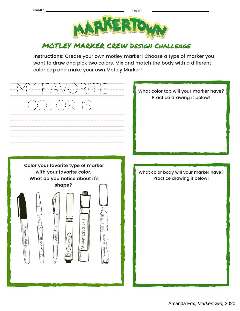 AmandaFoxSTEM's tweet photo. RT: 📢📢 Marker Design Challenge!

In honor of #markertown upcoming release, I am launching a design challenge for a chance to have your SS marker design featured in the booK!

1. Watch the video https://t.co/Z7gu9VK6zV
2. Design a Marker
3. Submit DESIGN

#FLIPGRID #SHARPIE #K12 https://t.co/Jz5YnktVAR