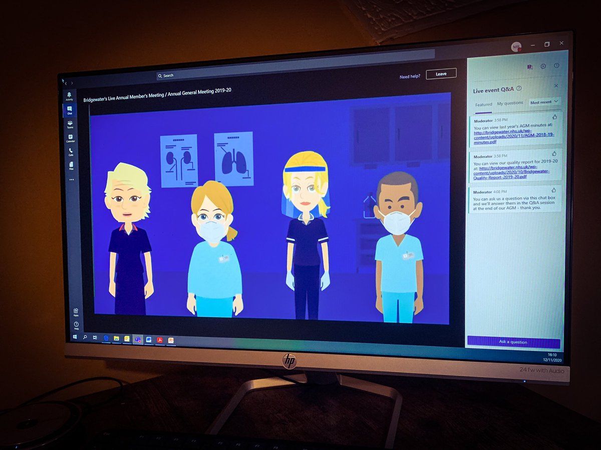 MikeBakerMedia's tweet photo. We held our first #virtual @Bridgewater_NHS AGM/AMM today. Pleased to say the #MSTeams technology worked a treat. Even better was our animation outlining what has been an unforgettable 2019-2020 year! 👍🏼 

View the full animation here: https://t.co/UJAshWgwsP https://t.co/YCz34vCCO6