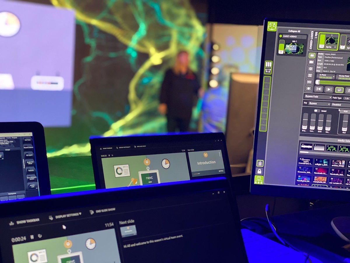 HybridAVuk's tweet photo. Another days filming in our live studio today ready for our clients hybrid conference next week #Hybridevents #eventprofs #liveeventsstudio https://t.co/MyJsMFGlz3