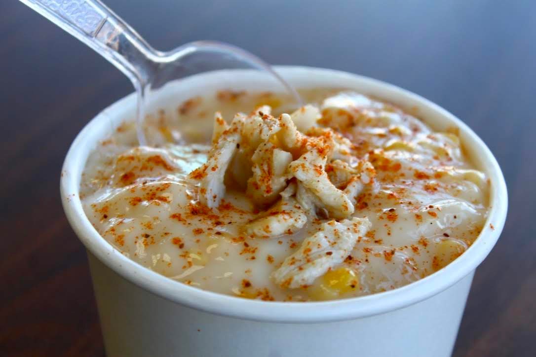 🌧 This rain needs to go away!! But, since we don’t control it... we just want to remind you that we do deliver at The Restaurant!! 🚙 So don’t let the rain stop you from getting deliciousness! ☔️ #serveyousoon 
📸 our signature crab-n-corn chowder!