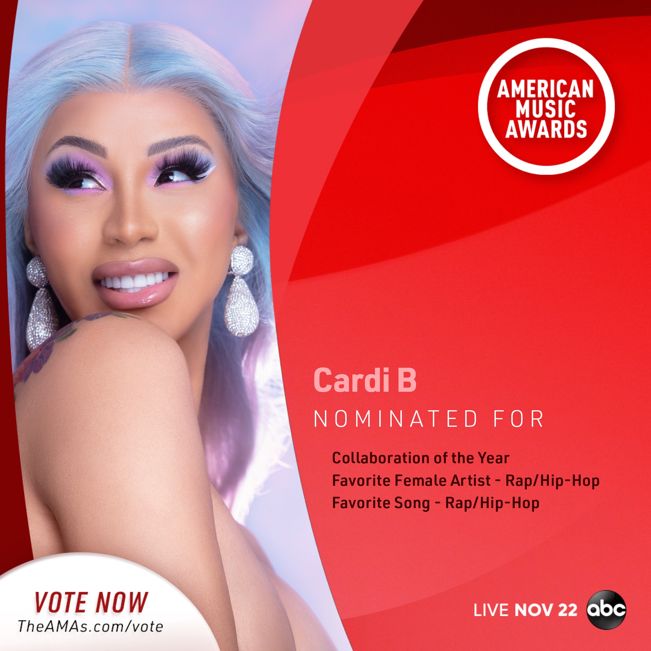 American Music Awards on X: “If you want Cardi B to win 