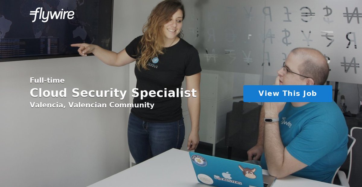 Flywire is looking for a Cloud Security Specialist to join our #Risk &amp; #Security team in #Valencia 🇪🇸. In this role you will provide support and improve our Cloud Security program. Learn more and apply now: flywire.com/company/career… #FlyMateRecruiting #careers #cloudsecurity