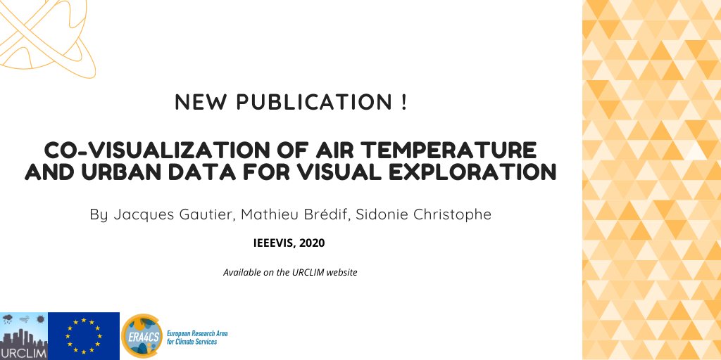 UrclimProject's tweet image. #ClimateServices As part of @UrclimProject, a new paper has been published in @ieeevis, including partners @meteofrance and @IGNFrance. Available in our website 
➡️bit.ly/3amPYSe
This work aims to provide a co-visualization framework of urban and air temperature data.