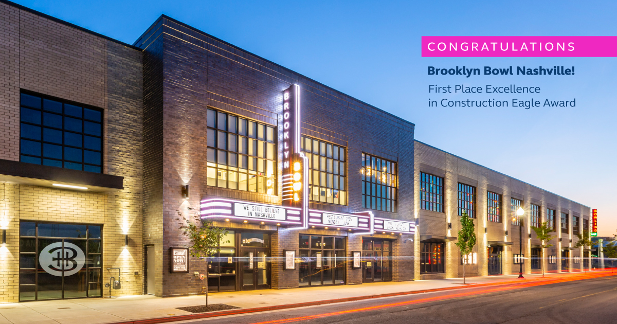 CallisonRTKL's tweet photo. CRTKL-designed Brooklyn Bowl Nashville Wins First Place Excellence in Construction Eagle Award! Brooklyn Bowl Nashville is a 44,000 SF unique live music venue, including 19 bowling lanes on two floors, four bars, and a full-service restaurant. More here: https://t.co/CqHA2J9ufe https://t.co/m31obh2Dwm