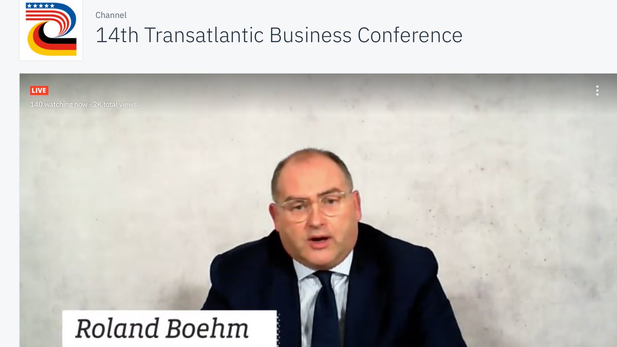 AmChamGermany's tweet photo. "At the end of the day, we live in a globalized world and need #globalization 2.0 now more than ever." - Roland Boehm @commerzbank on the importance of a combined global response to the #Coronavirus pandemic. #TransatlanticBusinessConference #tbc2020 https://t.co/X6h5lESVME