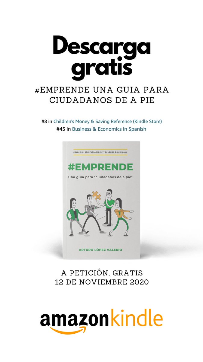 alopezvalerio's tweet photo. Hoy está disponible el libro #Emprende una guia para ciudadanos de a pie, totalmente #GRATIS en @AmazonKindle

https://t.co/kr1rGKswXY

Afianzamos nuestro compromiso con el fomento y la  promoción del emprendimiento, como una forma para democratizar el desarrollo de la juventud. https://t.co/4bQq2HZUHS