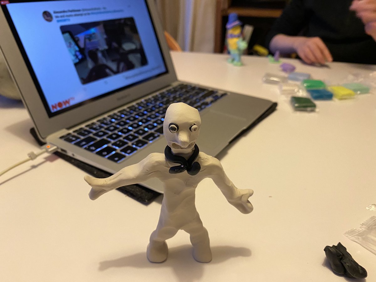 peacockfeather's tweet photo. We are loving the @NOWTV Morph model making workshop. Even I have had a go... his eyes need a bit of work! #NOWTV #MorphModelMaking https://t.co/1Re5ABUs5N