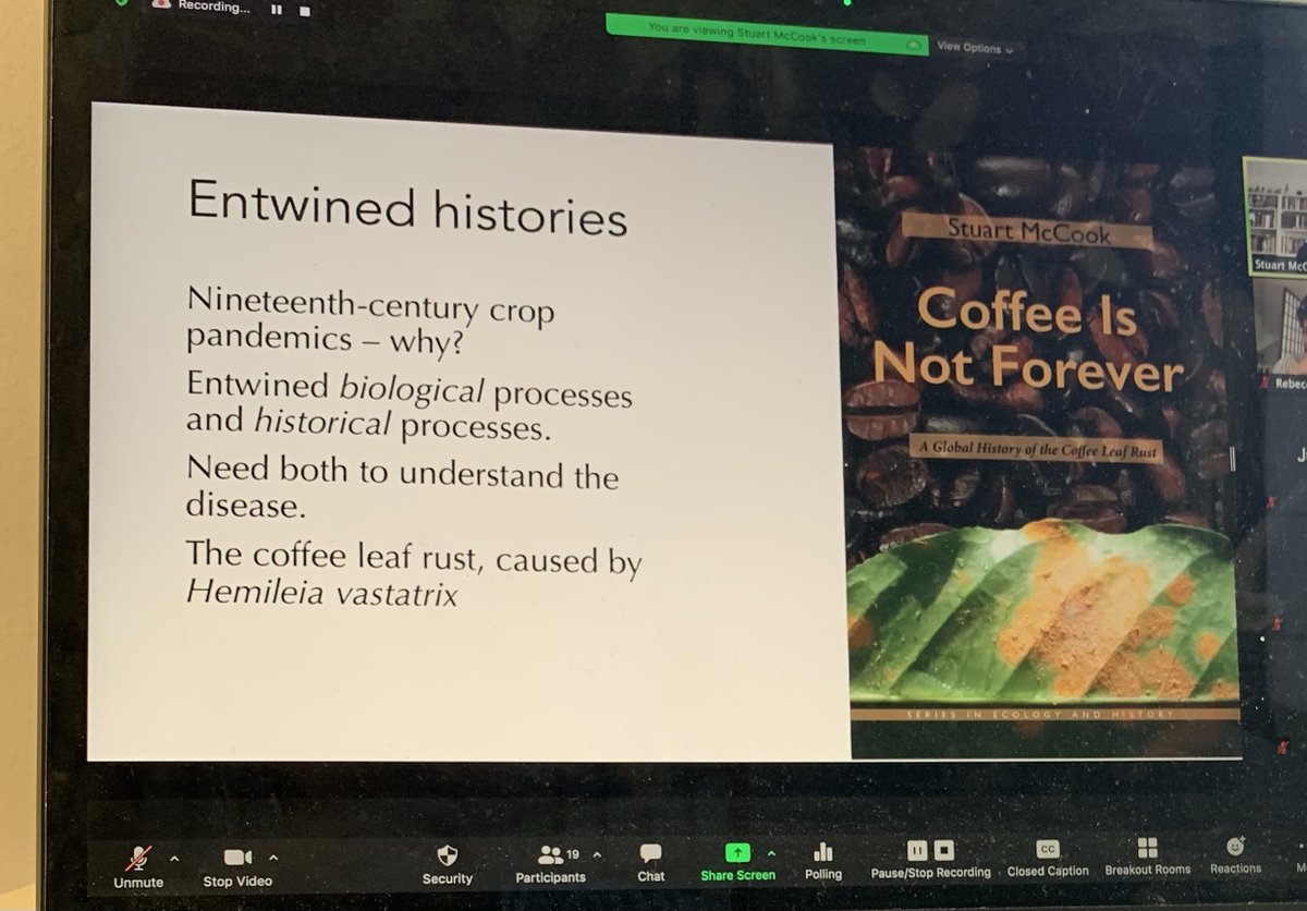 Excited today to get started on the first of three awesome guest lectures for third year Mycology  #MICR3090First up: Historian  @stuartmccook from  @UGuelphHist on the history and societal implications of the coffee rust pathogenHere's what I'm learning!