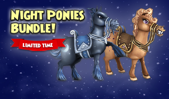Wizard101's tweet photo. Let’s gallop! 🐎

The Night Ponies Bundle is now available in the Crown Shop! This special limited-time bundle includes the Moonlight Pony Mount, Starlight Pony Mount, and a Mega Snack Pack. Don’t delay – it’ll disappear on 11/15! #Wizard101 https://t.co/1sM2iH1nZD