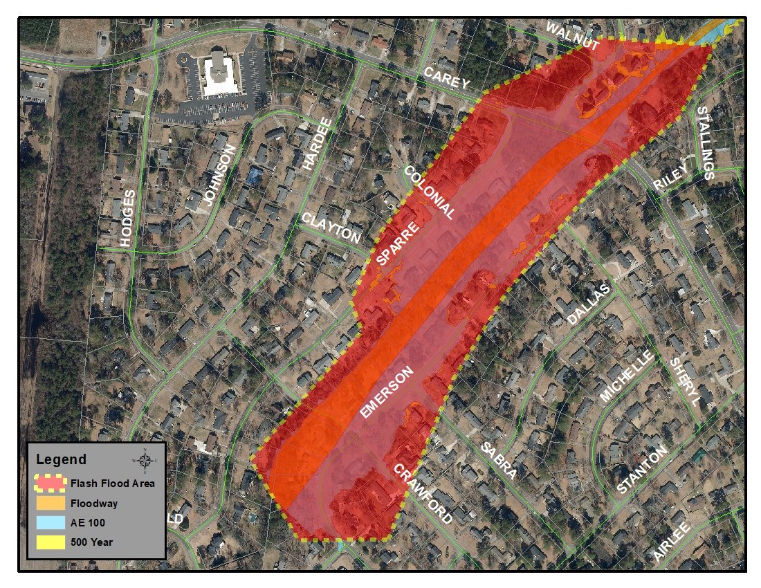 KinstonPlanning's tweet photo. We are presently under a flash flood warning. Be careful as you travel, and pay particular attention if you are driving or reside in these areas (1/2). https://t.co/4EnYLuyFbf