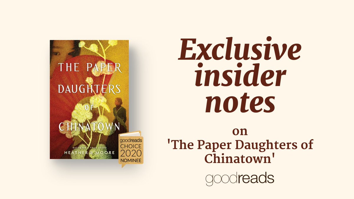 This is cool! Read my annotations on the Kindle Highlights for #ThePaperDaughtersOfChinatown Now a #GoodreadsChoice award semi-finalist! @goodreads Check 
out my exclusive notes here: goodreads.com/notes/54848588…
@ShadowMountn