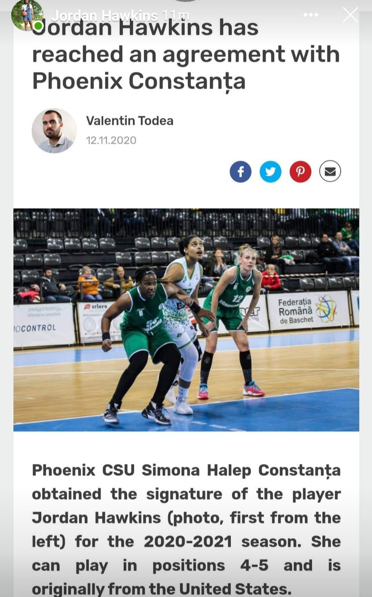 DelmonicaLady's tweet photo. Jordan Hawkins is fitting in just fine. She is excited about playing with Phoenix Constanta 🇷🇴 this year. #PhoenixConstanta #LigaNationala @FlashAgency #50 #TeamHawkins❤️ https://t.co/se6p1PnhLB
