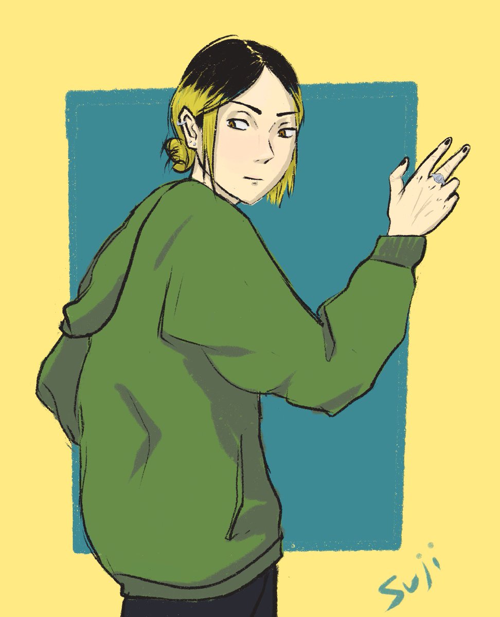 sujired's tweet image. another phone drawing cuz somehow I’m more comfortable sketching on procreate pocket than on my ipad.  
#kenma #kenmakozume