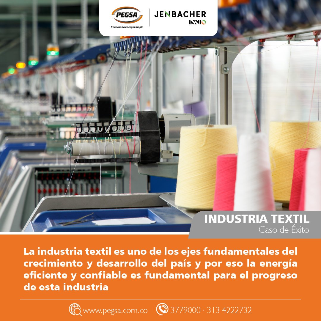 PegsaColombia's tweet photo. El desarrollo del sector textil en Colombia ha logrado su competitividad partiendo de una relación óptima de varios factores de producción, para posicionarse dentro del mercado global. 

#Innio #Jenbacher #Industria #Gas #Carbon #Energia #Medioambiente https://t.co/ROUOdRncmH