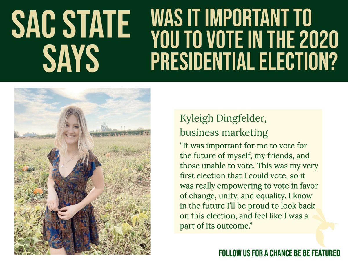TheStateHornet's tweet photo. Here is what @kyleighjd, business marketing major thinks about voting in this presidential election: https://t.co/PMEclf3fRl