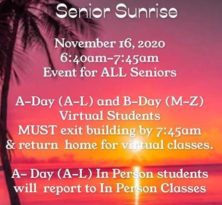 APGonzalez_HISD's tweet photo. Calling all Seniors! Join the 2nd annual Senior Sunrise event! 
#SamHOCO2020 #Classof2021 #Seniors https://t.co/Z5YYwVHVEw