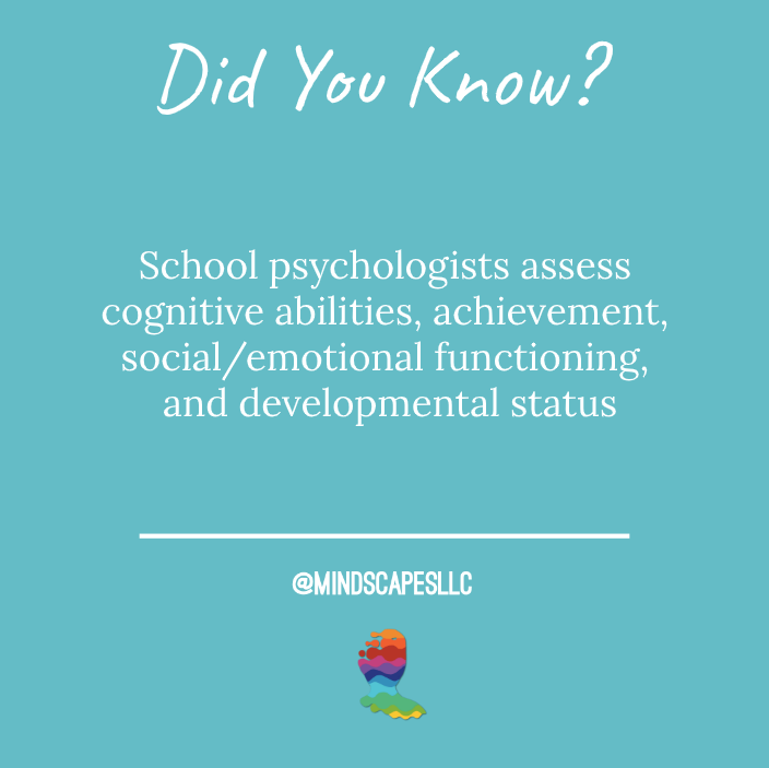 MindscapesLLC's tweet photo. Did you know school psychologists assess cognitive abilities, achievement, social/emotional functioning, and developmental status? If your loved one needs assessment, give us a call and start the process towards a better quality of life for them: (614) 604-6067 https://t.co/KyaDYEGf2z