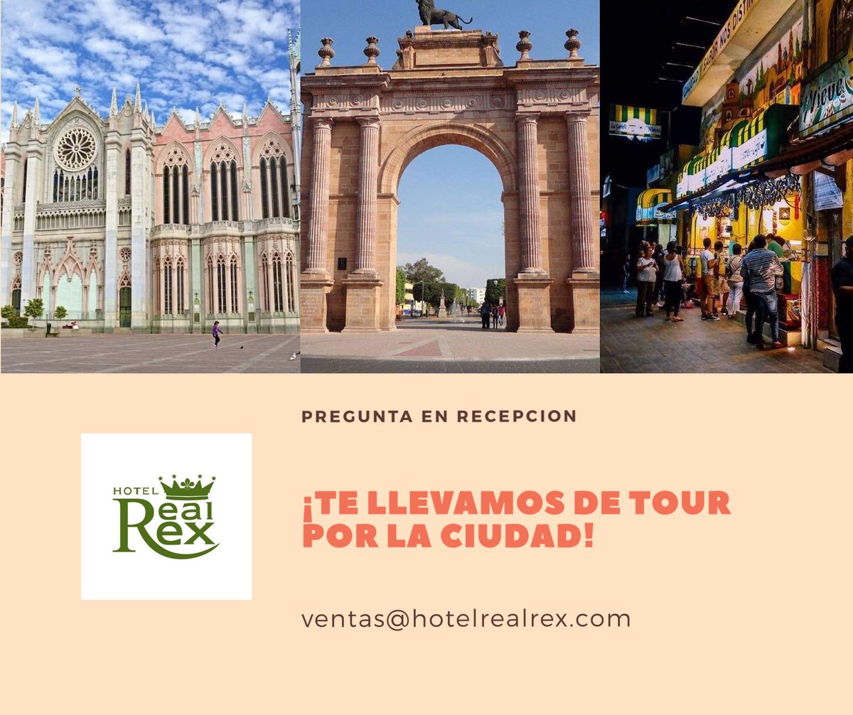 hotelrealrex's tweet photo. No olvides pedir informes en recepción y vive la aventura del lado de Herencias Leonesas y ve que LEÓN, no es como lo pintan #YoMeHospedoEnHotelRealRex
#LaTradiciónVive           
ventas@hotelrealrex.com
800-47-10-600 y 477-714-24-15 https://t.co/zIxyuhYFvk