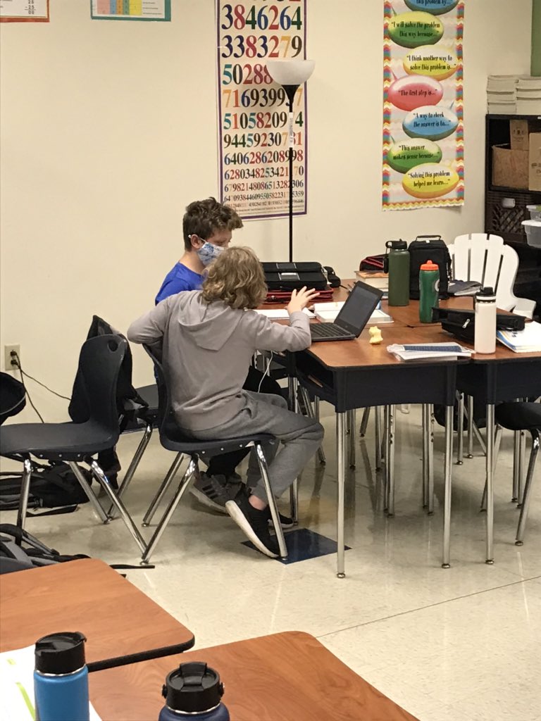 Principal_PeteJ's tweet photo. I got to hang out with Mr. Strokotter’s Core 1 class today. They added and subtracted rational numbers and made videos explaining how they did it. Some real Mathletes at LVE!!! #LVELearns #LionsStickTogether https://t.co/BeskYhvda0