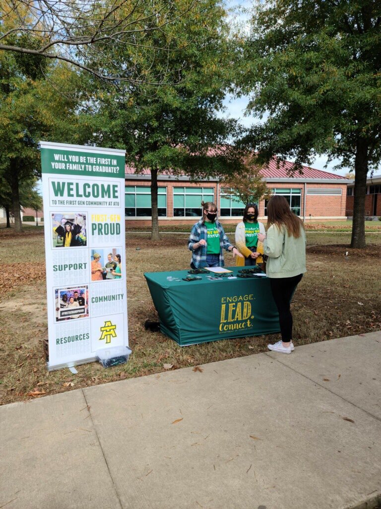 ATUCampusLife's tweet image. Pop-Up Location #2 for First-Gen Celebration! Come by the table between the Caf &amp;amp; Baz for some free stuff!  #FirstGenCelebration