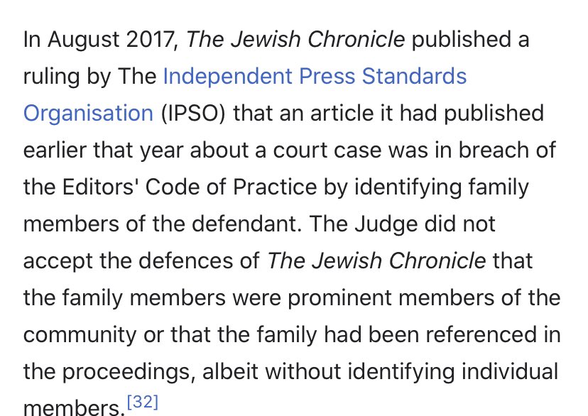 No 3 - continued - Jewish chronicle ordered to pay damages to several other people/organisations (Wikipedia)
