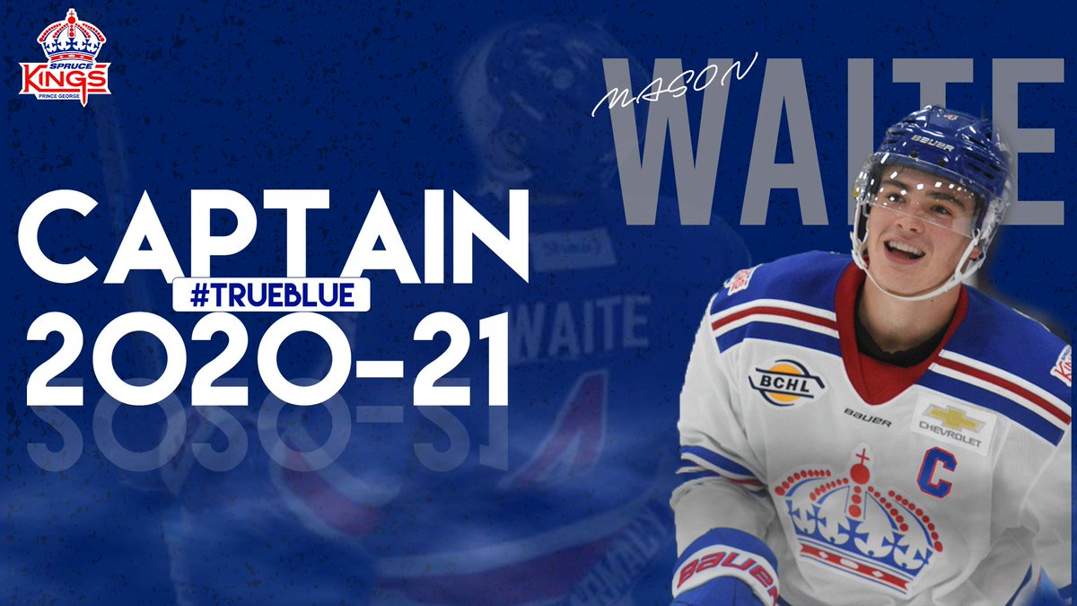 SpruceKings's tweet photo. NEWS | We are excited to announce that 20 year old defenceman Mason Waite has been named team captain for 2020-21!

DETAILS -->  https://t.co/avxYhMLEmQ

To see the rest of the 2020-21 leadership group, check it out in the thread! ⬇️⬇️

#TrueBlue https://t.co/j03AwV6p0t