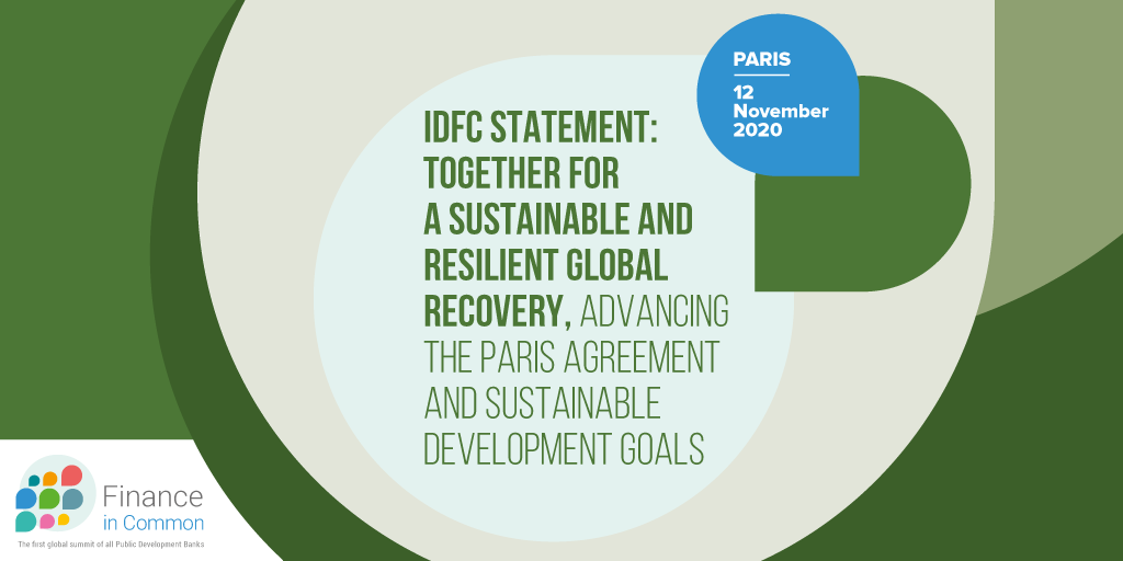  @IDFC_Network, the leading group of 26 national and regional  #DevelopmentBanks from all over the world, announced a 1st ever common position to harness the power of  #Biodiversity for building a more  #inclusive and  #resilient future  https://bit.ly/2IvEl2C&nbsp; #FinanceInCommon2020